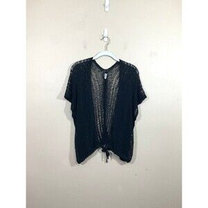 VTG Speciality House Womens Open Knit Cardigan O/S Black Goth Fairy Grunge Witch